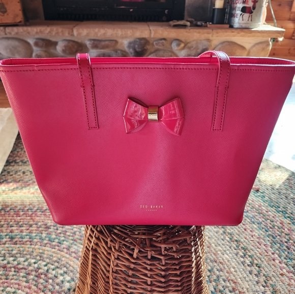 Ted Baker Handbags - Ted Baker Hot Pink Tote with Bow Accent
